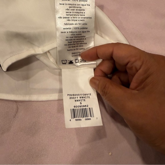 David's Bridal White Top with Black Edging size small - Picture 5 of 7